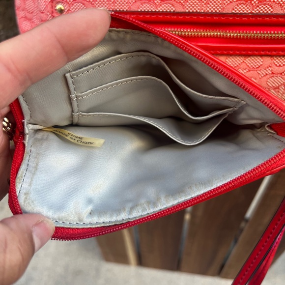 Coach Poppy in Orange Red Shoulder Bag & matching wristlet mini/micro c - Picture 9 of 11